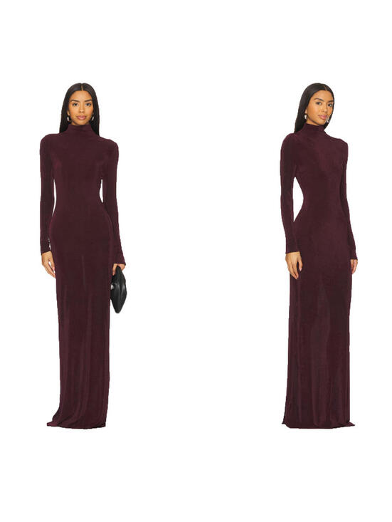 Seroya Dresses & Skirts - SEROYA Kim Maxi Long Sleeve Dress in Merlot size medium $298msrp